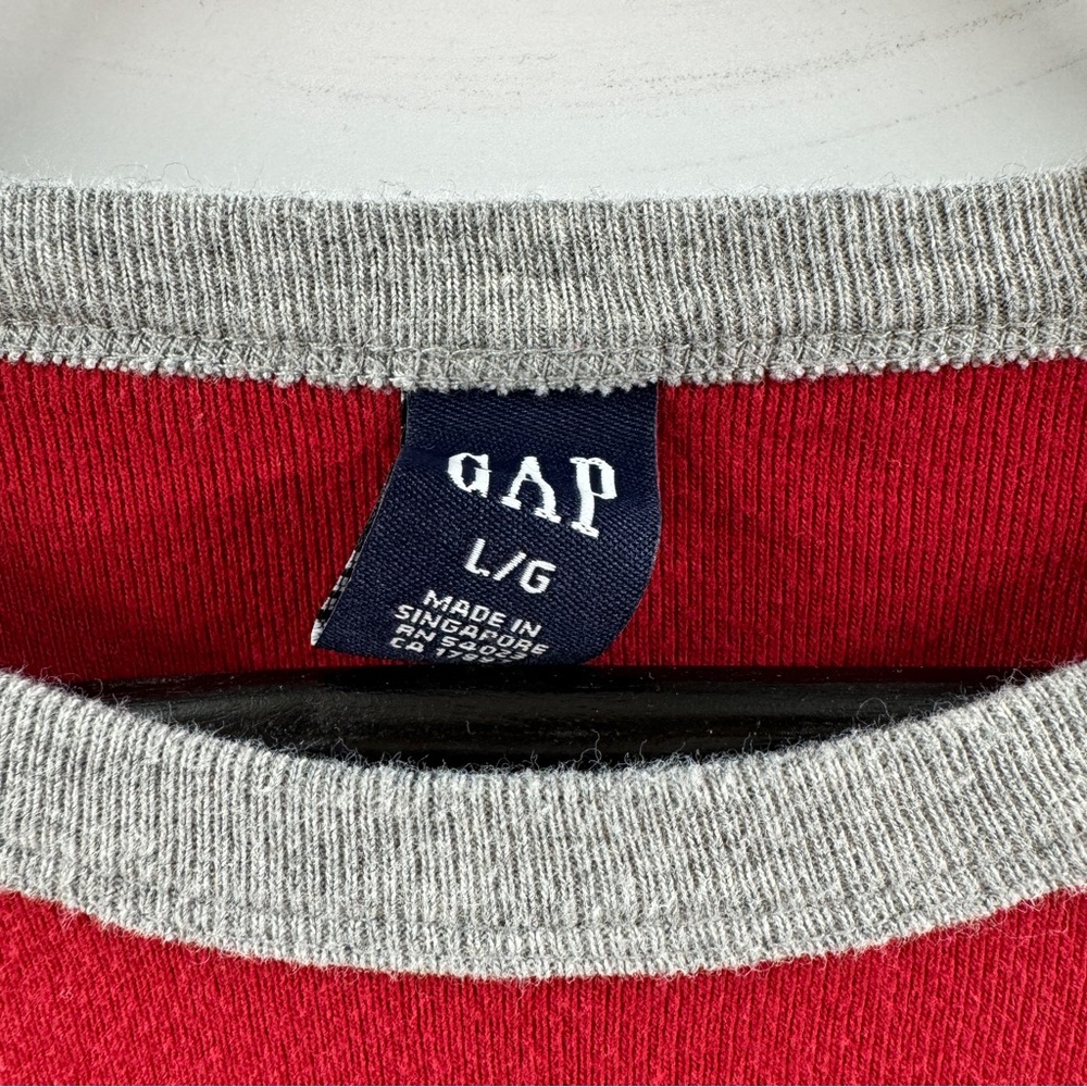Gap Red & Navy Raglan Long Sleeve Shirt Men’s Size Large - Picture 4 of 5
